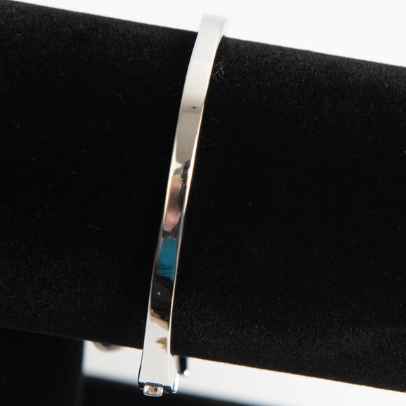 Kate Spade Skinny Mini Bow Bangle Bracelet Silver - Picture 2 of 6